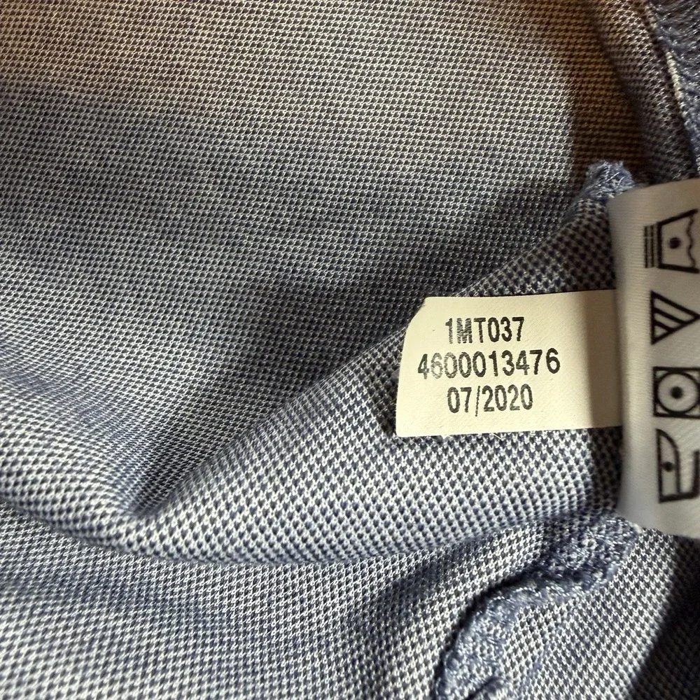 Travis Mathew Men's Polo Performance Blue-Gray Subtle Horizontal Stripes Logo M - Picture 9 of 14